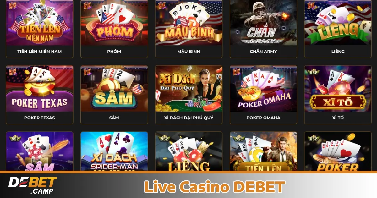 Các trò chơi nổi bật tại Live Casino Debet