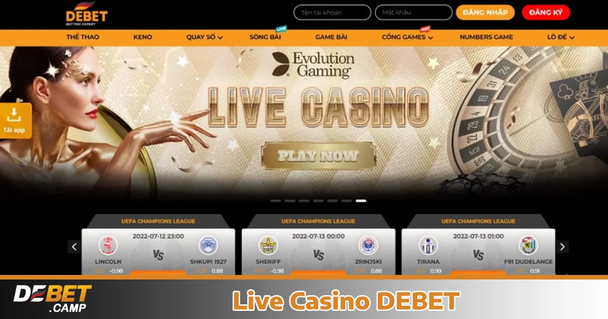 Hướng dẫn tham gia Live Casino Debet