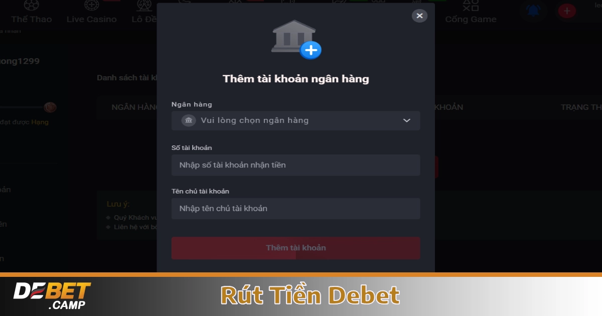 Thời gian xử lý giao dịch rút tiền Debet